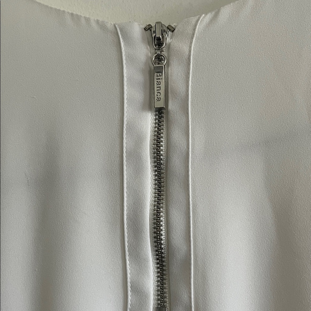 Chic White Ruffled Women's Blouse - Picture 8 of 8